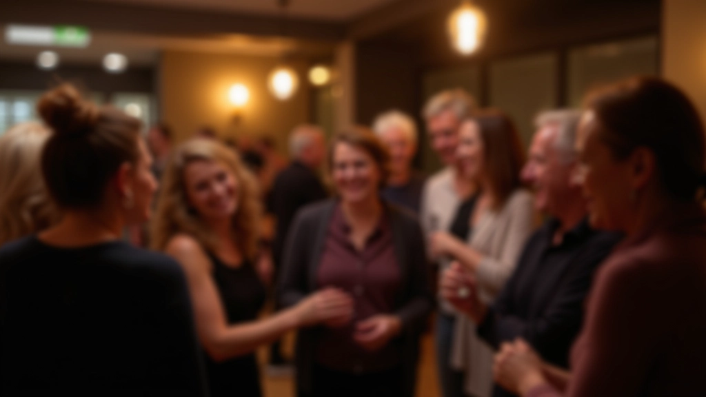 Group of adults enjoying time together after a dance class in a welcoming studio environment